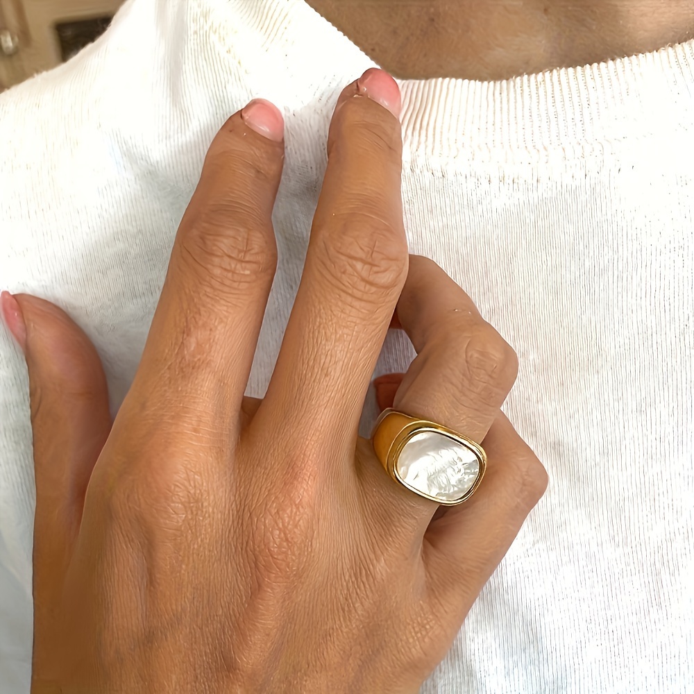 Stainless Steel Shell Ring for Women